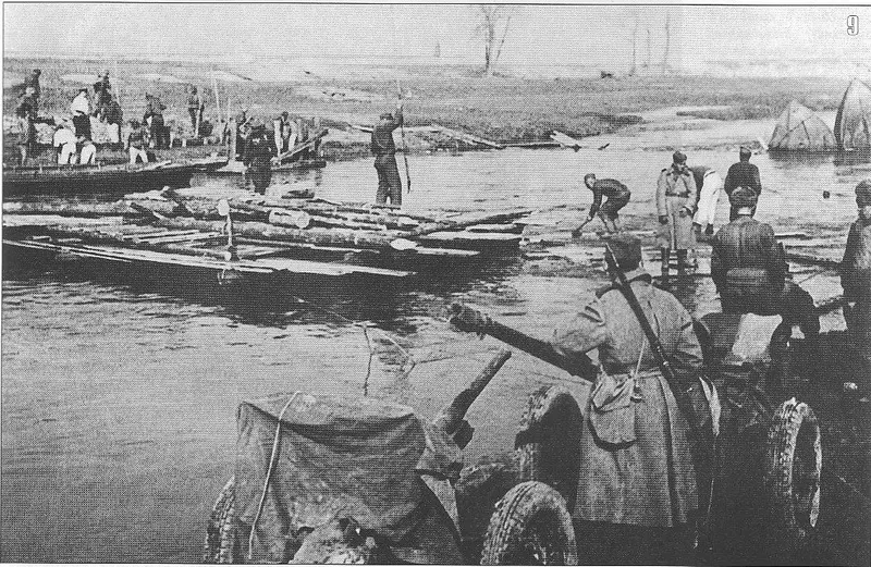 Troops of Ivan Konev's 1st Ukrainian Front construct a bridgehead across the Neisse
