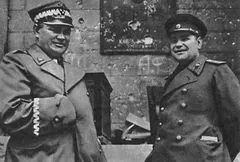 Vasily Shatilov, with Stanisław Popławski, who commanded 150th Rifle Division