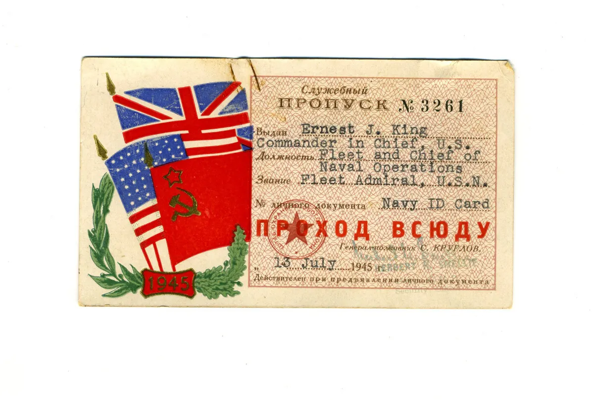 2011-115-26 Identification Pass, FADM E.J.King,Potsdam Conference (5765164706)