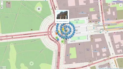 20201119 xl 194539 Leaflet, WikiMap with WMFlabs map per OpenStreetMap contributors, Berlin Brandenburger Tor, Screenshot mit Beispielbild (Berlin, germany, panoramio (5))