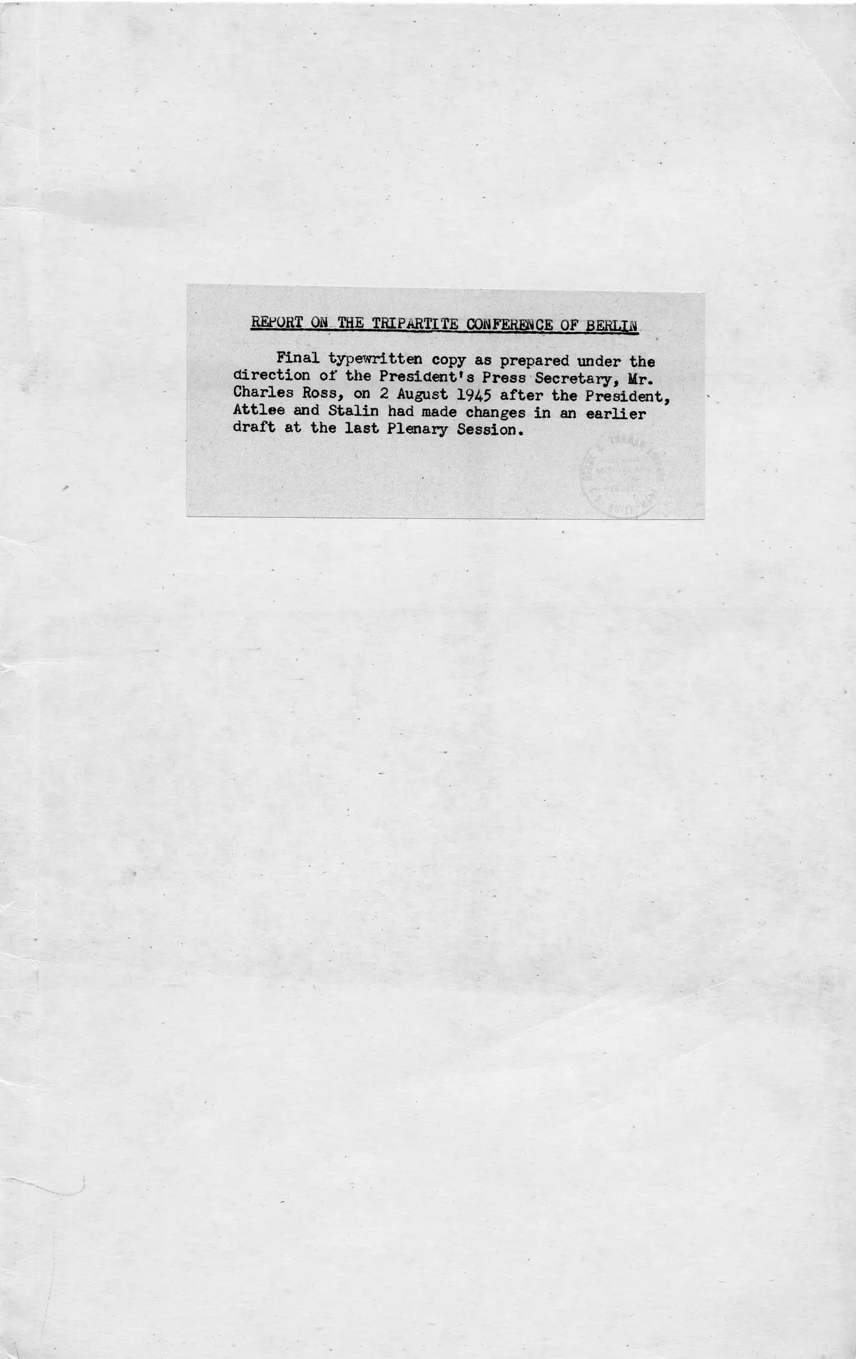 File Unit List - Report on the Tripartite Conference - Final Typewritten Copy - DPLA - ccbcb942cb28ee6fdbe62f1f08b00af8