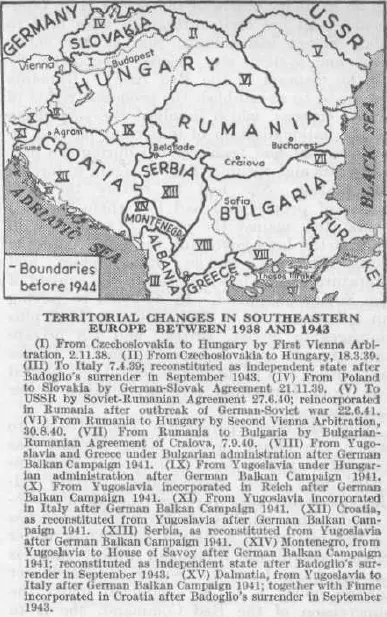 Gebietsveränderungen Balkan 1938-43