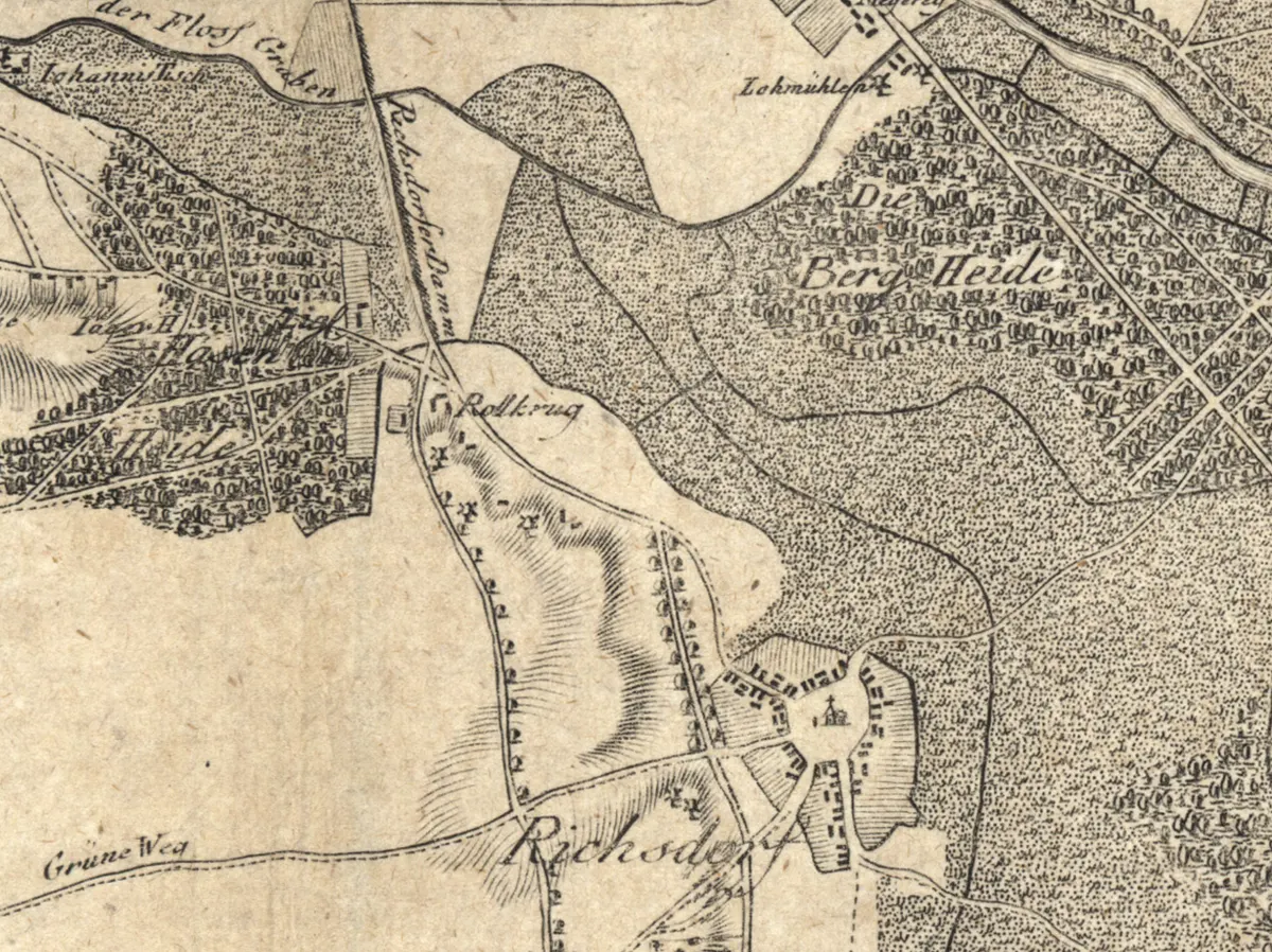 Richsdorf Rixdorf Hasenheide Rollkrug Hermannplatz Kottbusser Damm Neukölln Berlin 1786
