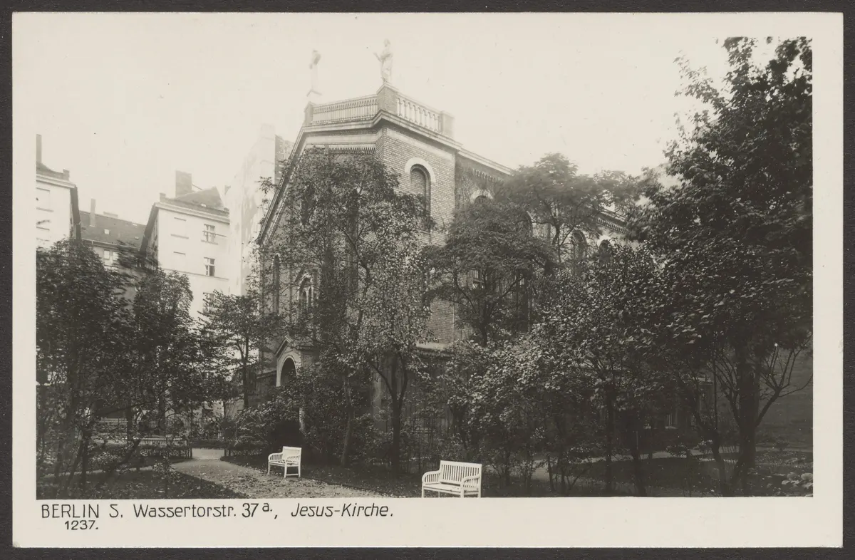 Ansichtskarte Jesus-Kirche, Wassertorstraße 37a [1/2]