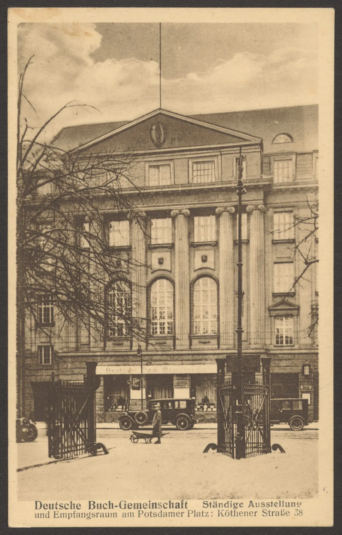 Ansichtskarte "Deutsche Buch-Gemeinschaft", Köthener Straße 38 [3/3]