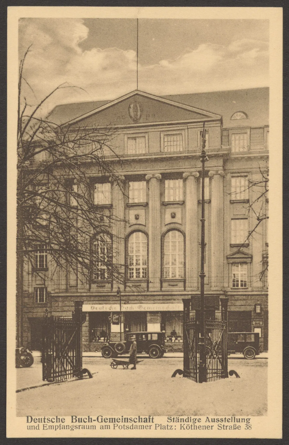 Ansichtskarte "Deutsche Buch-Gemeinschaft", Köthener Straße 38 [2/3]