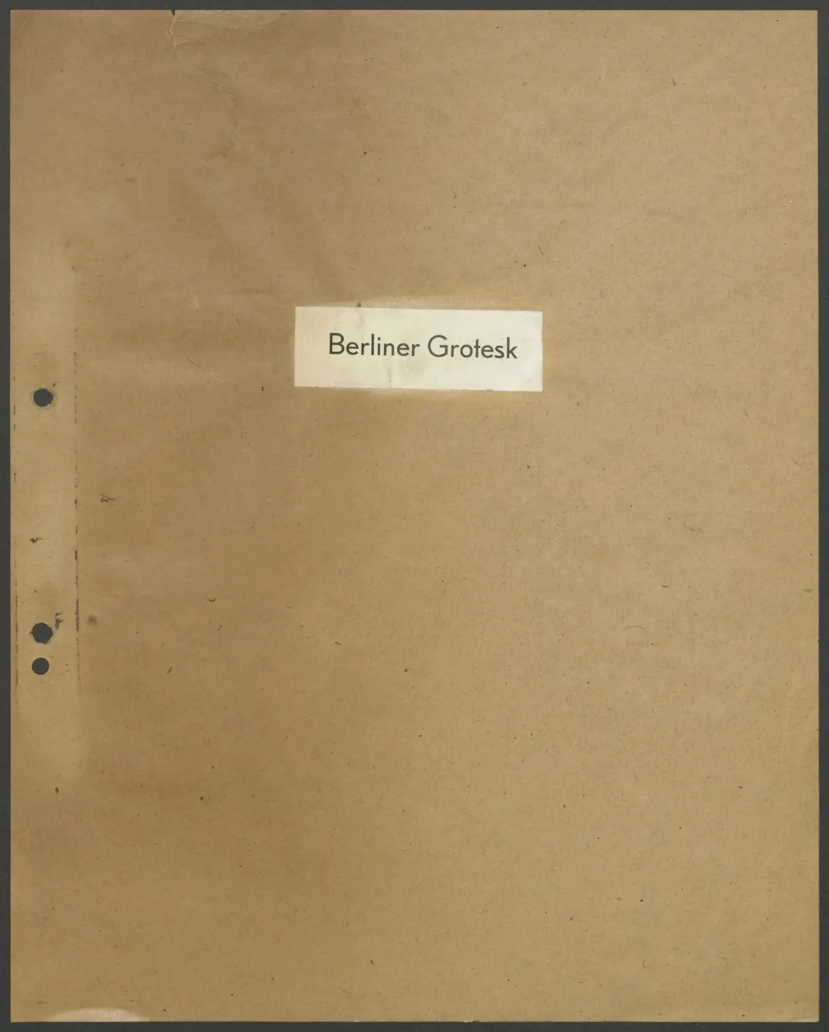 Schriftproben und Bestellungen des Schrifttyps "Berliner Grotesk"