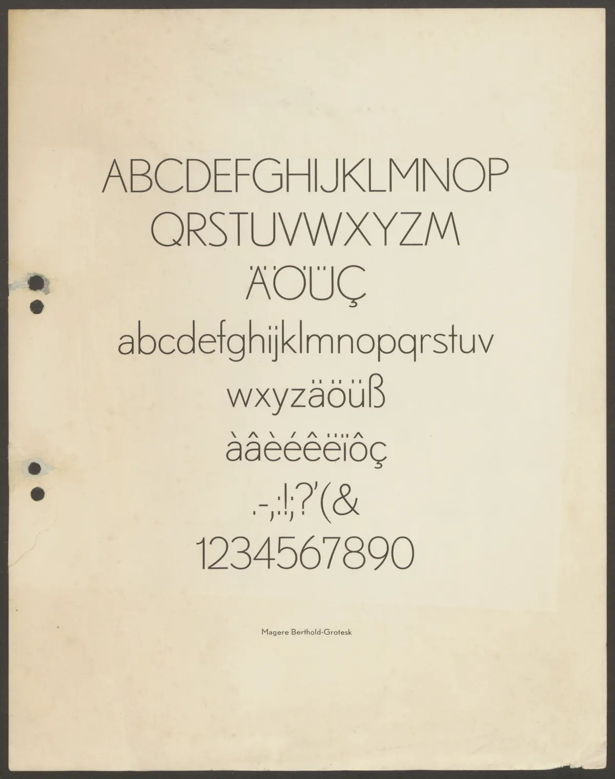 Schriftproben und Bestellungen des Schrifttyps "Berthold-Grotesk, mager"