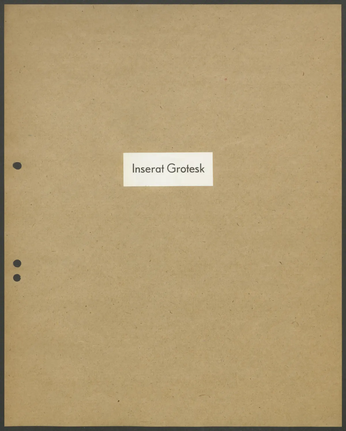 Schriftproben und Bestellungen des Schrifttyps "Inserat Grotesk" und "Bücher Grotesk, halbfett"