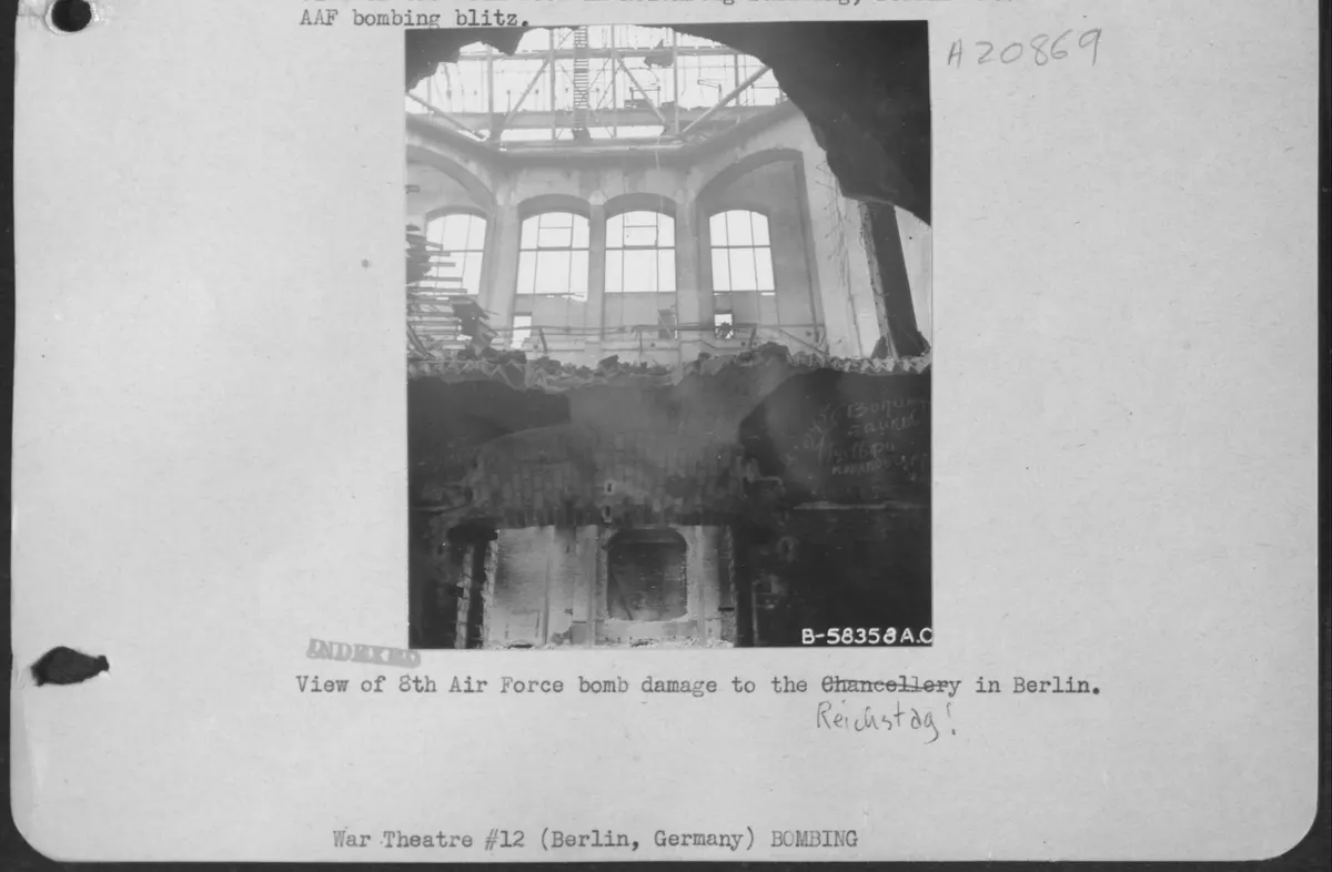 View Of 8Th Air Force Bomb Damage To The Chancellery In Berlin. (U.S. Air Force Number B58358AC)