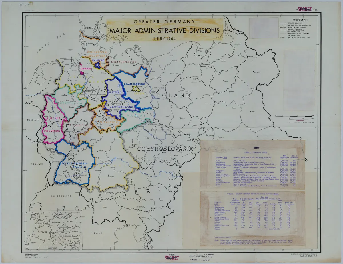Map of the Major Administrative Divisions of Greater Germany