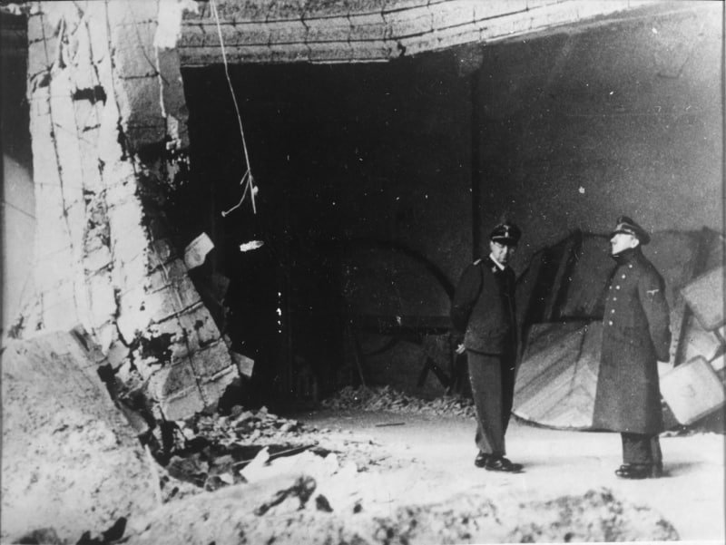 One of two final photos of Adolf Hitler - take on April 20th 1945 (pictured with Julius Schaub - Hitler's aide and adjutant)