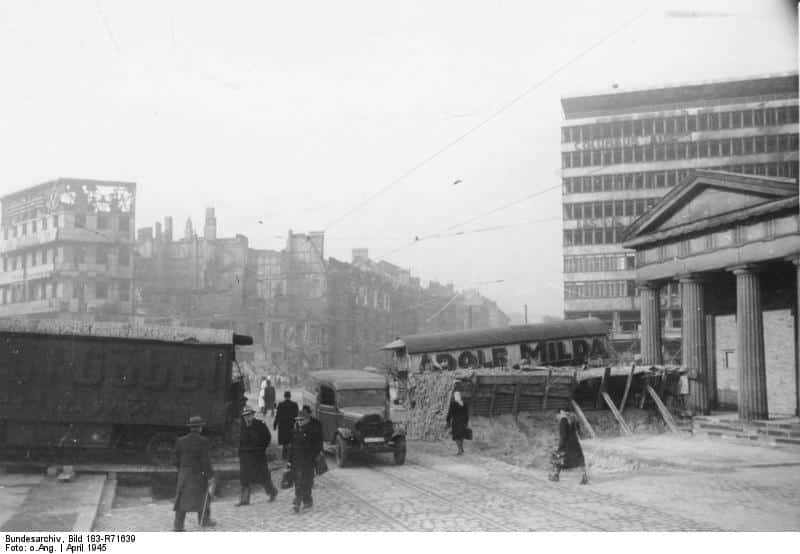 Barricades erected at Potsdamer Platz